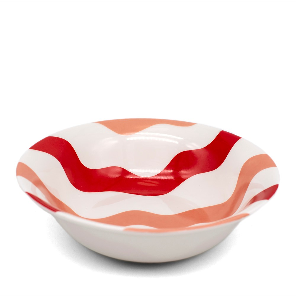 Scallop Collection Bowl, H5 x D17cm, Pink & Red-0