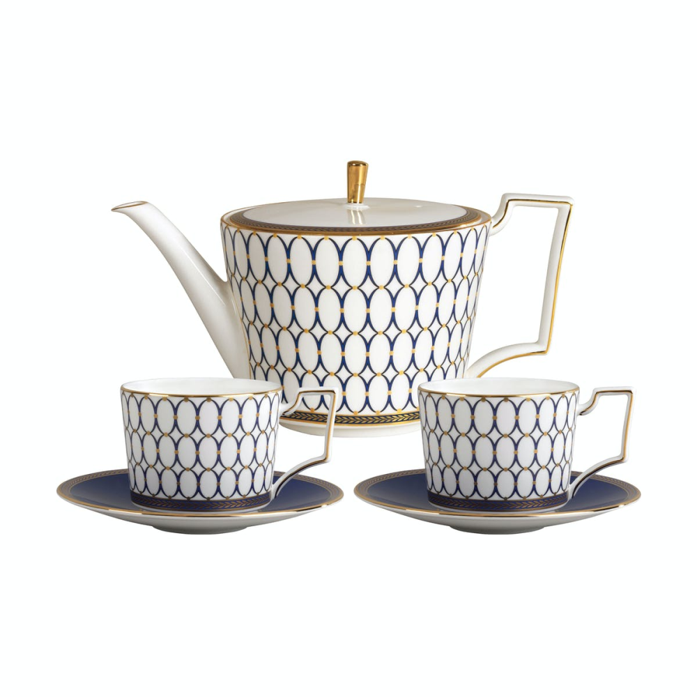 Renaissance Gold Tea set, Blue/Multi-0