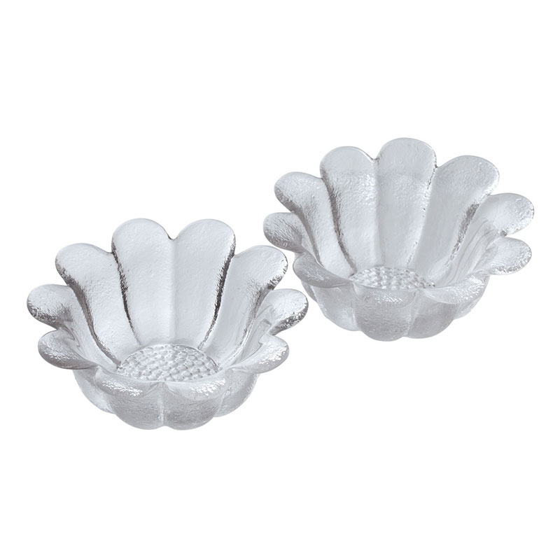 Daisy Set of 2 Dishes, D18cm, Clear-1