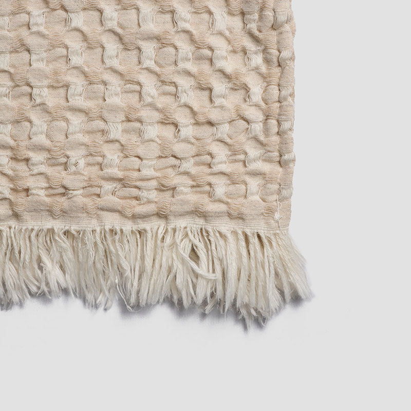 Textured Knit Throw, Medium, Oat Milk-3