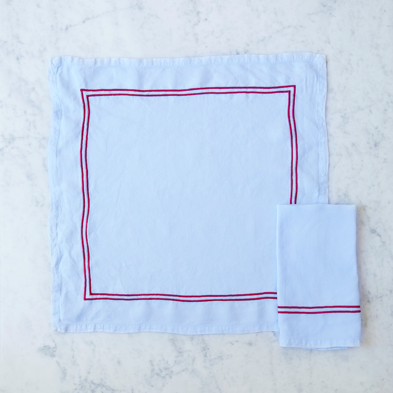 Set of Four Linen Napkins, 50 x 50cm, Blue-1