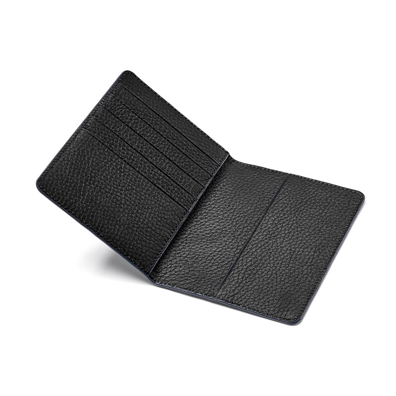 Passport Cover with Card Slots, H14 x W10cm, Black Pebble-2