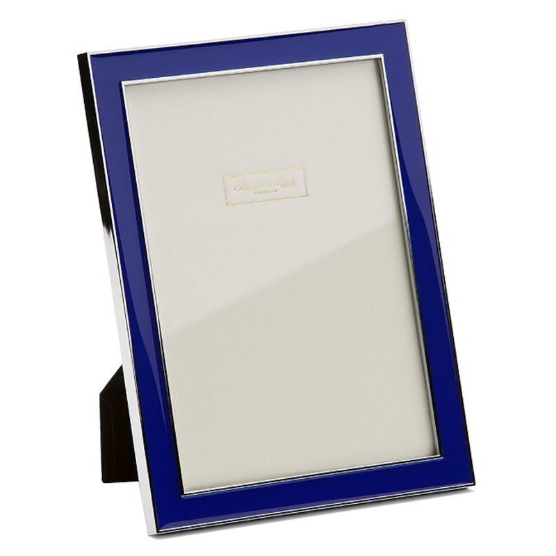 Enamel Range Photograph frame, 4 x 6" with 15mm border, Royal Blue With Silver Plate-0