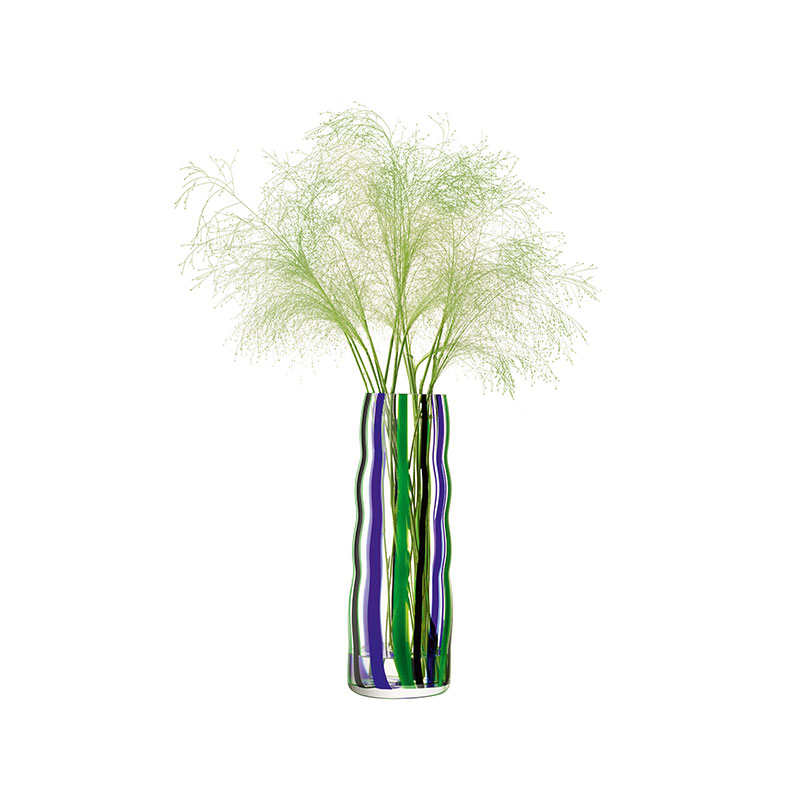 Folk Vase, H42cm, Black/Blue/Green-1