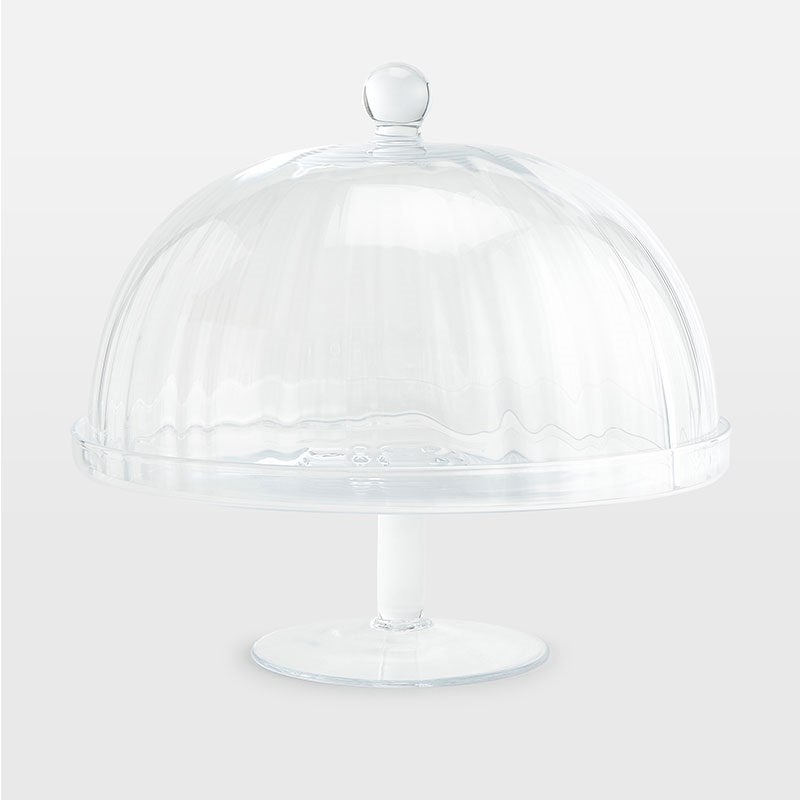 Pembroke Cake Stand with Cloche, Clear-0