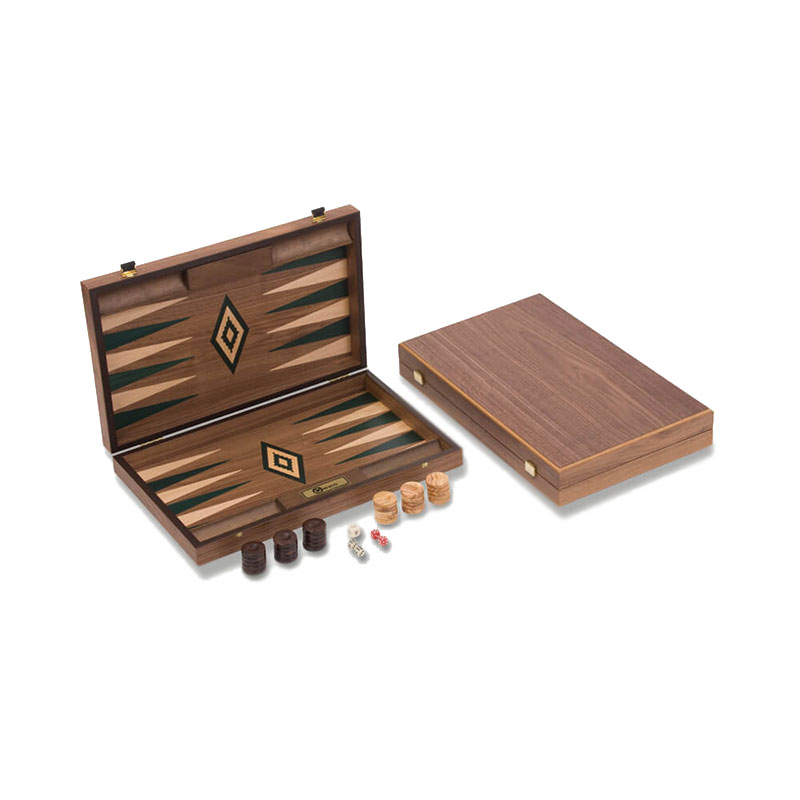 Uber Walnut Backgammon Set, Green-0