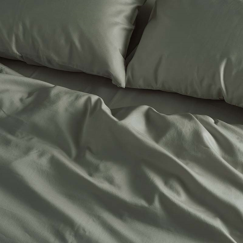 Luxe Cotton Pair of Standard Pillowcases, Moss-1