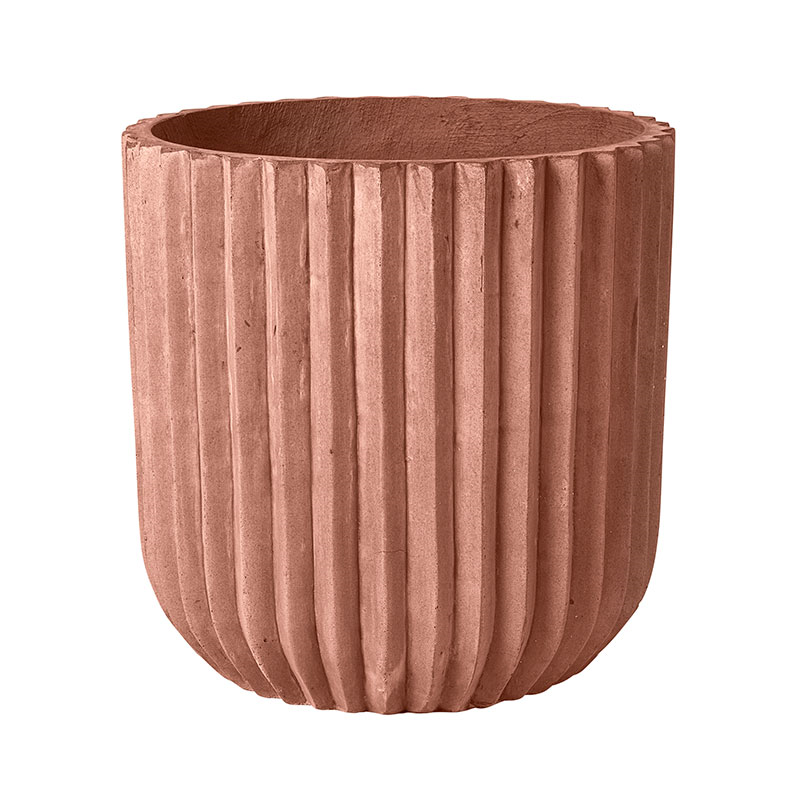 Fiber Set of 2 Planters, D37 x H37cm, Teracotta-2