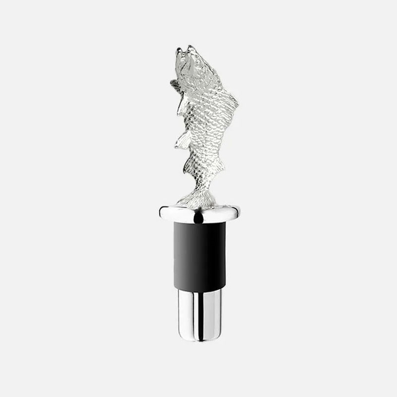 Salmon Silver Plated Bottle Stopper, 10 x 3.5cm, Silver-0