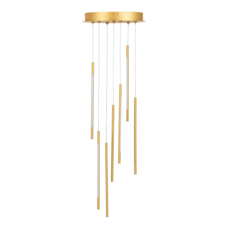 Saber LED 7 Light Cluster Pendant Chandelier, H50cm, Gold-0