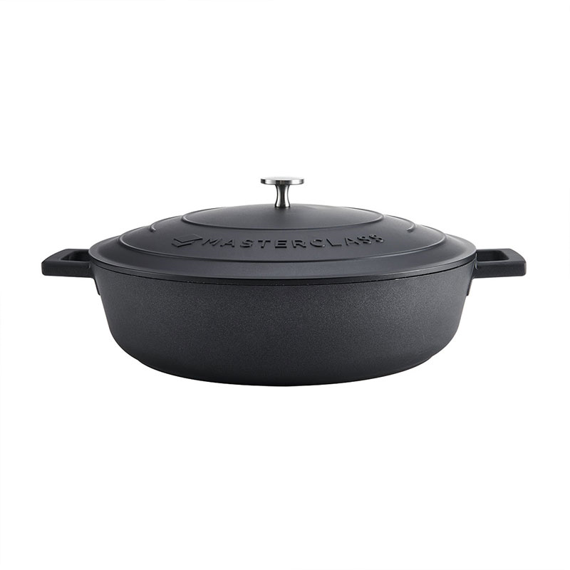 Cast Aluminium Casserole Dish, 5L, Black-2