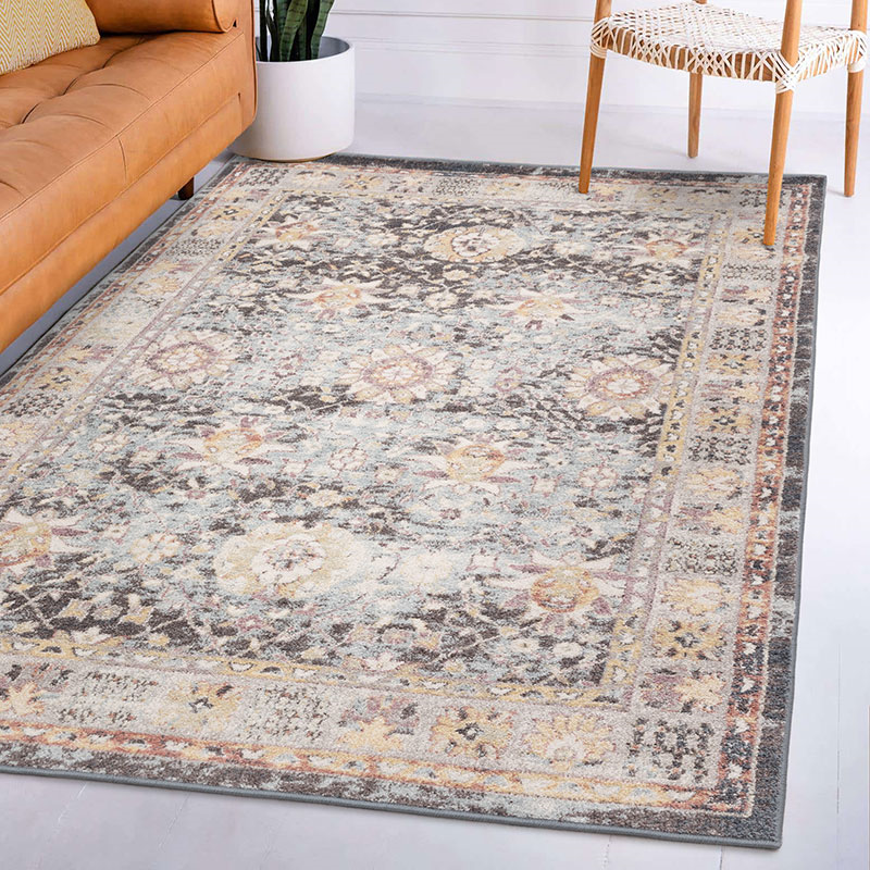 Flores gita classic persian border rug, 160 x 230cm, Multi-1