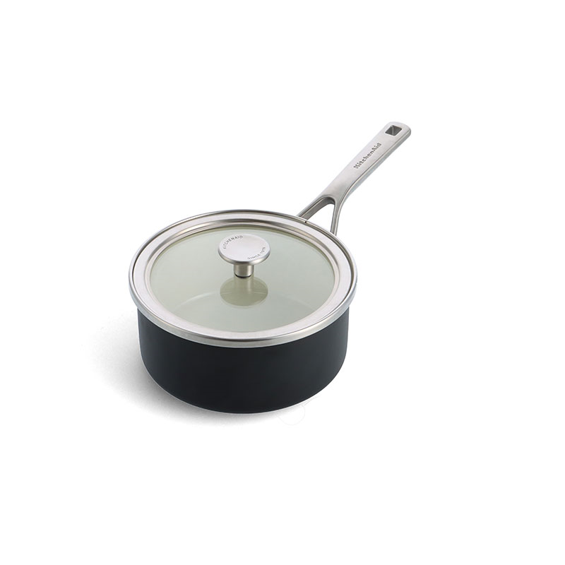 Steel Core Enamel Saucepan, 20cm, Matte Black-4