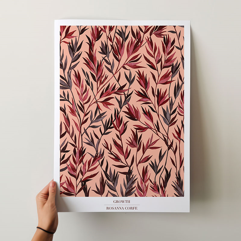 Growth Recycled Paper Print, A3, Pink-8