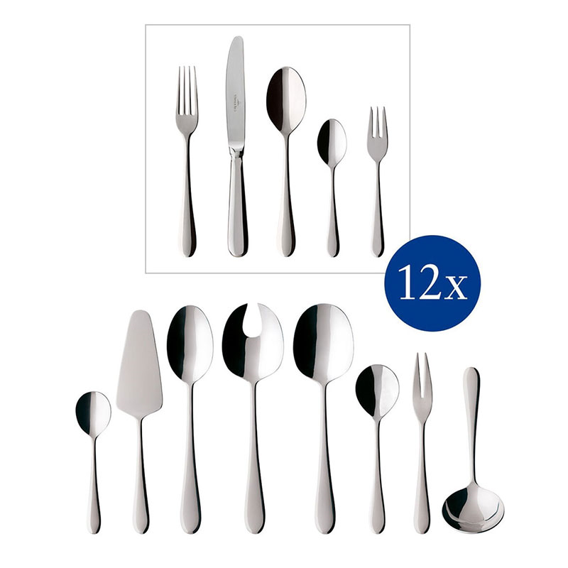 Oscar 68 piece cutlery canteen in picture box, 44 x 29 x 9cm, Stainless Steel-0