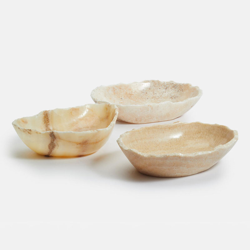 Liston Onyx Bowl, H10 x W30 x D5.5cm, Cream-2