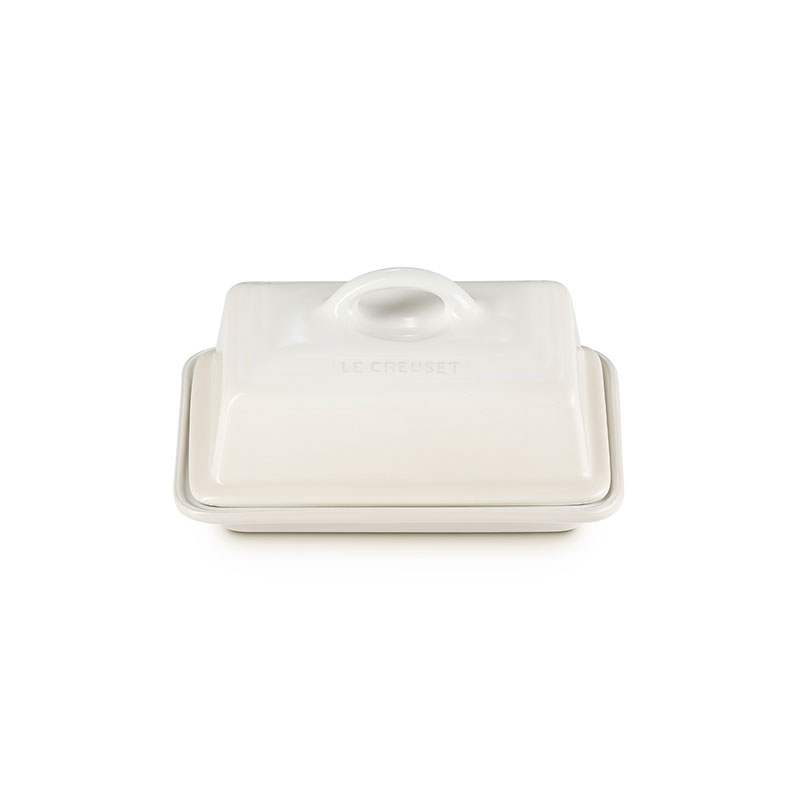 Stoneware Butter dish, 17 x 13 x 9cm, Meringue-0