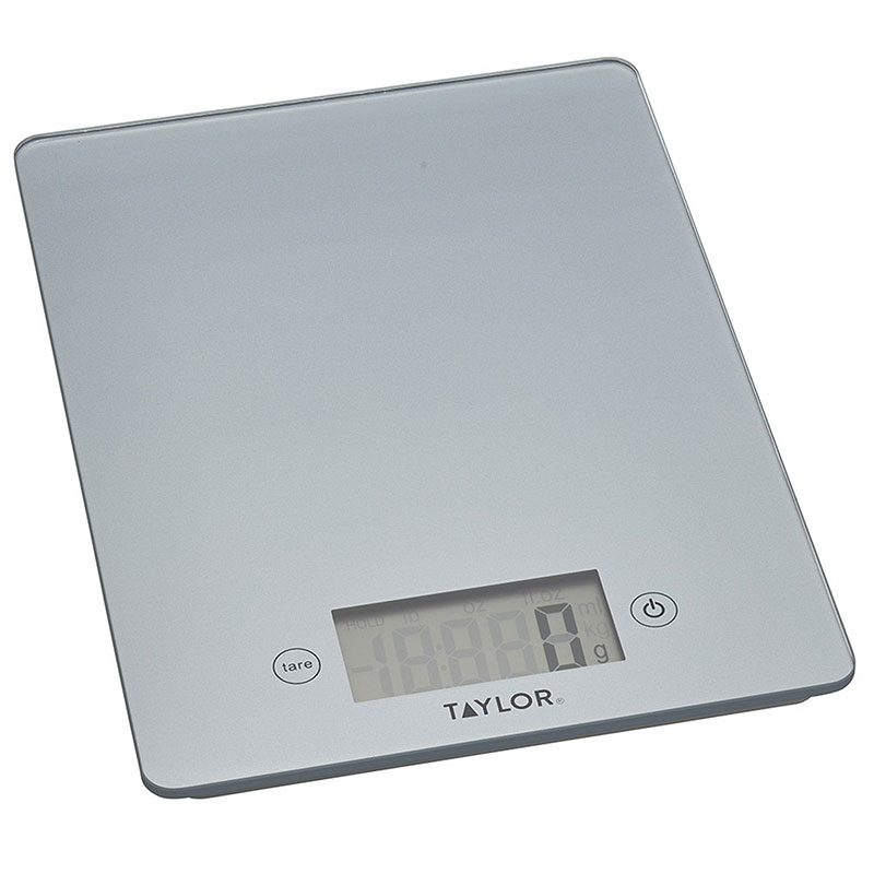 Glass digital scale, L23 x W17cm, Pewter-2