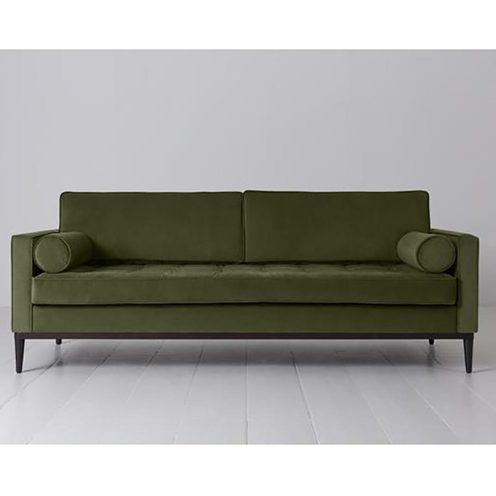 Model 02 3 Seater Velvet Sofa, Vine-3