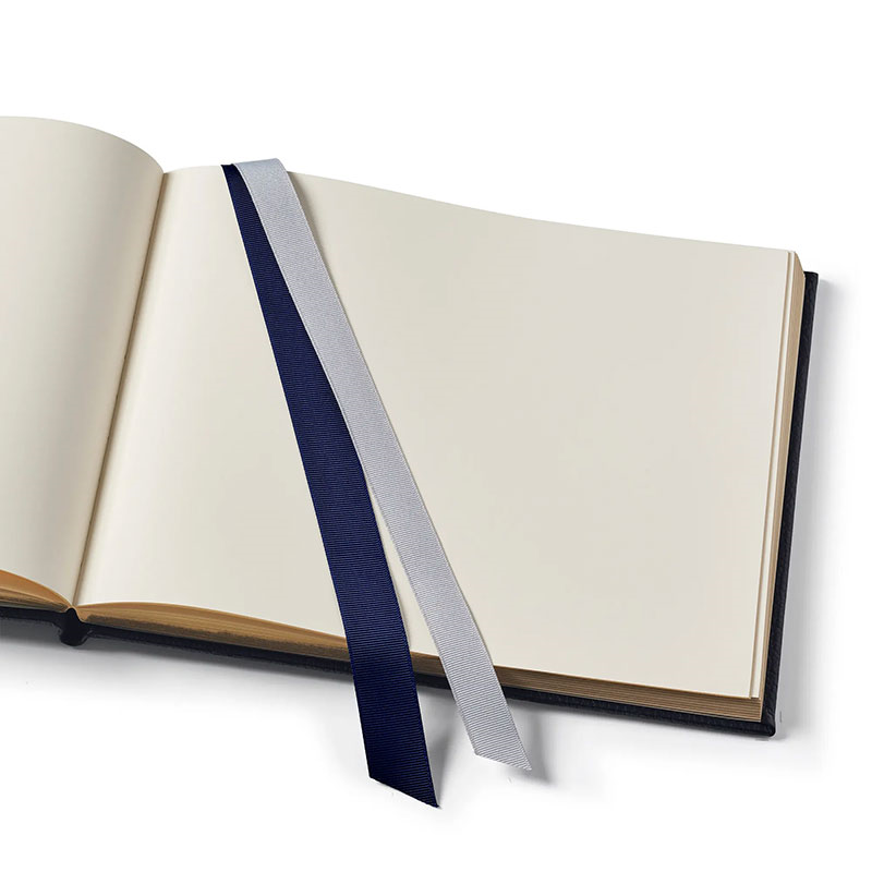 Classic Guest Bookwith A4 Plain Pages, Navy Pebble-3