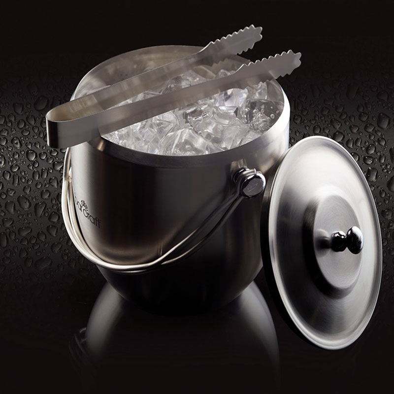 Ice bucket with lid, Stainless Steel-0