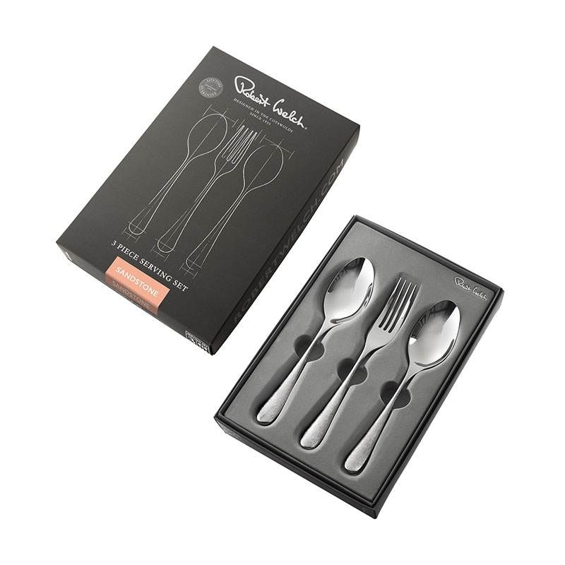 Sandstone 3 Piece Serving Set, Stainless Steel-2