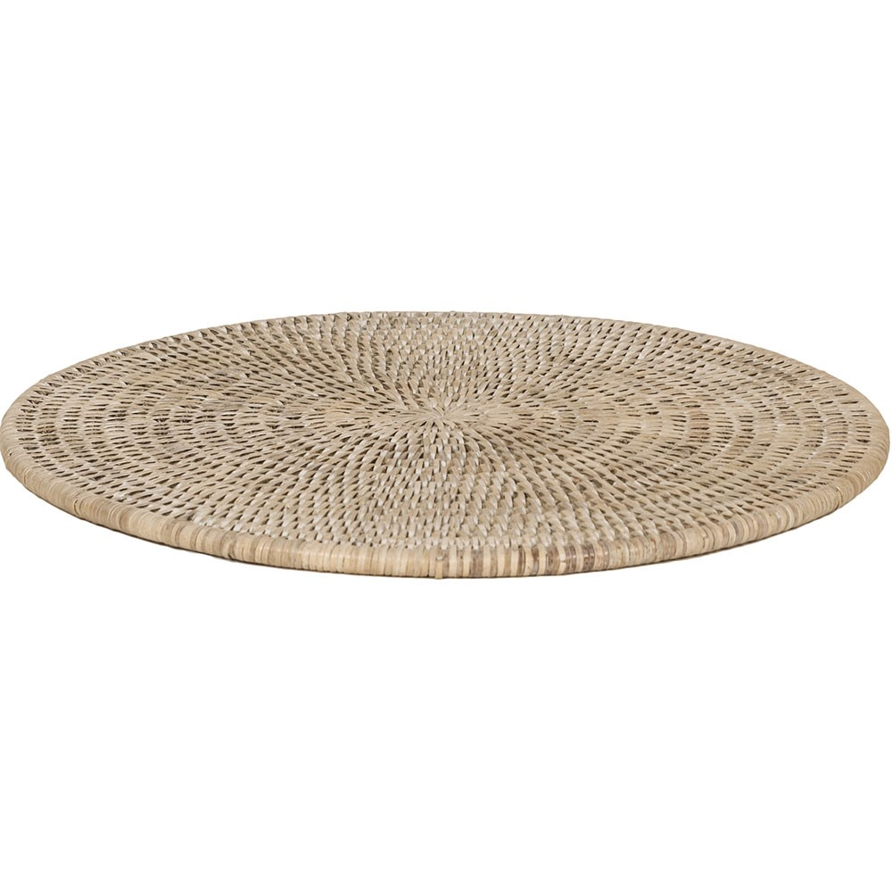 Ashcroft Set of 6 round placemats, D29cm, Rattan-3