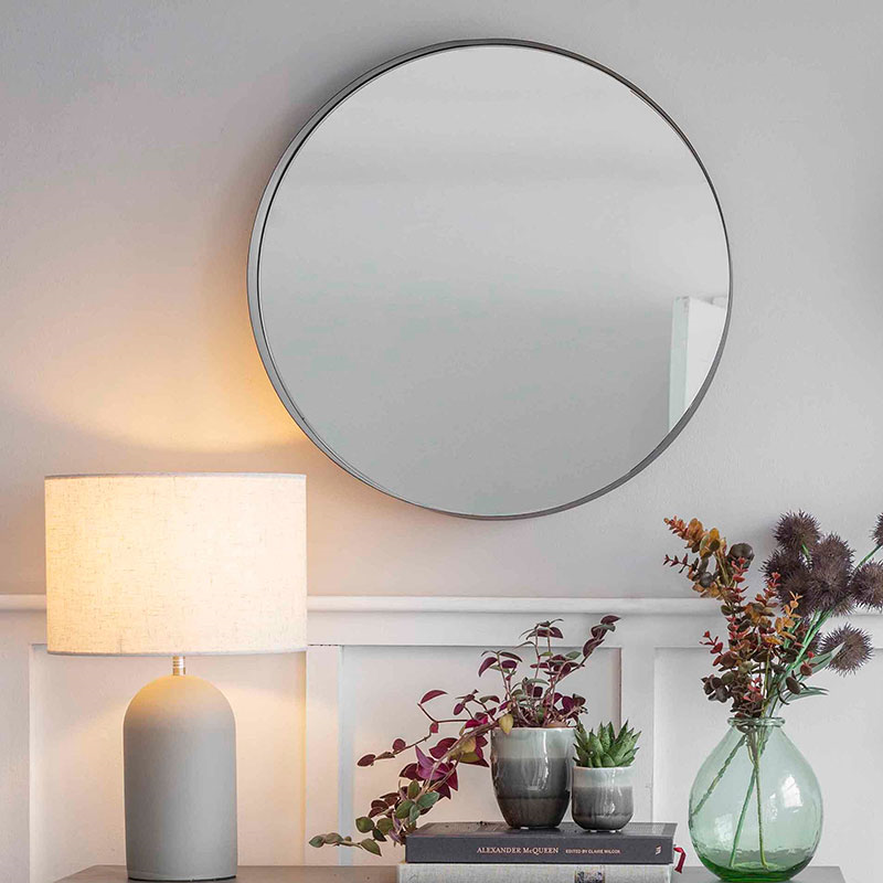 Cherington Round Wall Mirror, D80cm, Black-1