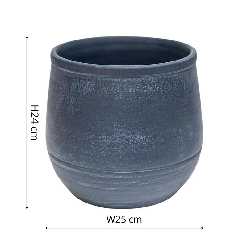 Handthrown Planter, D25cm, Azurite-4