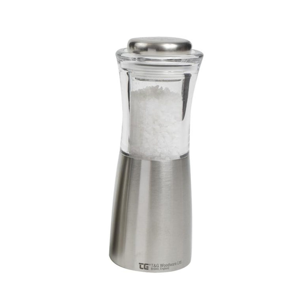 Apollo Salt mill, 15cm, Clear Acrylic & Stainless Steel-4