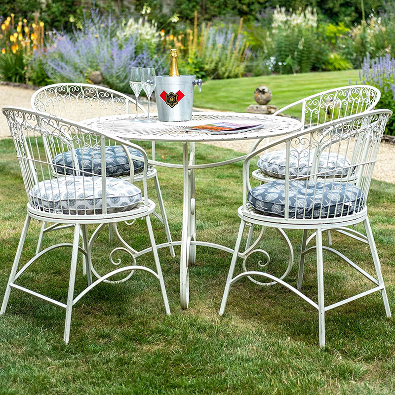 Basildon 5 Piece Bistro Set, Antique Cream-2