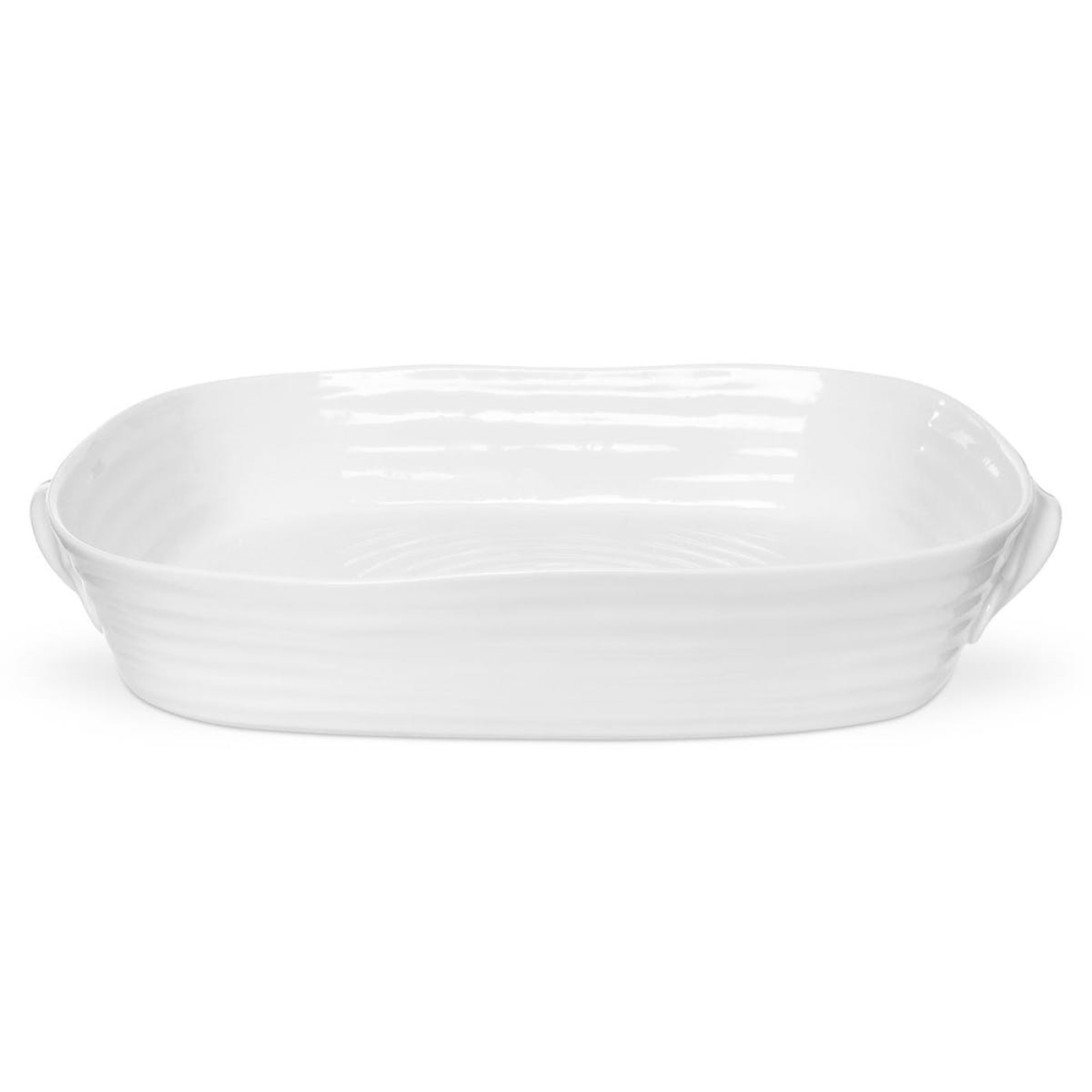 Ceramics Handled Roasting Dish, 36 x 28cm, White-0