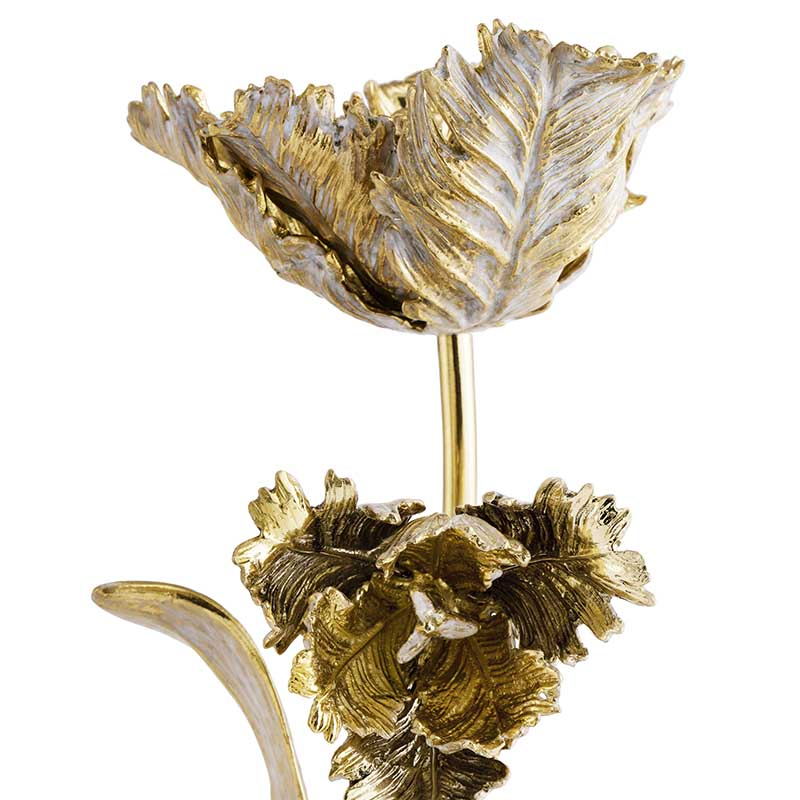 Tulip Set of 2 Candleholders, H35.5cm, Brass-2