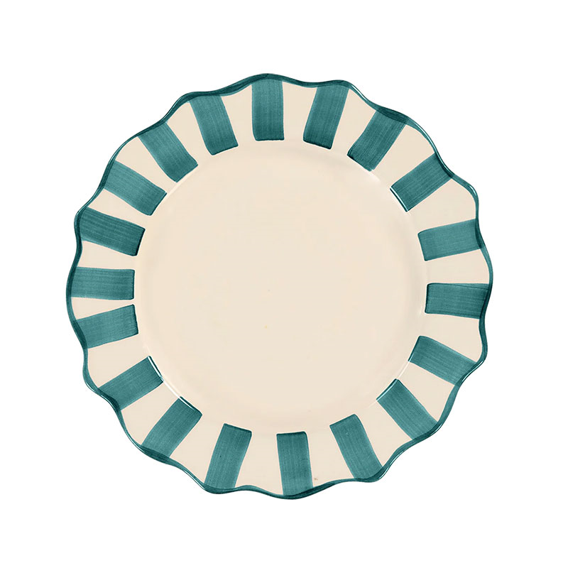 Scalloped Dinner Plate, D27cm, Pine Green-1