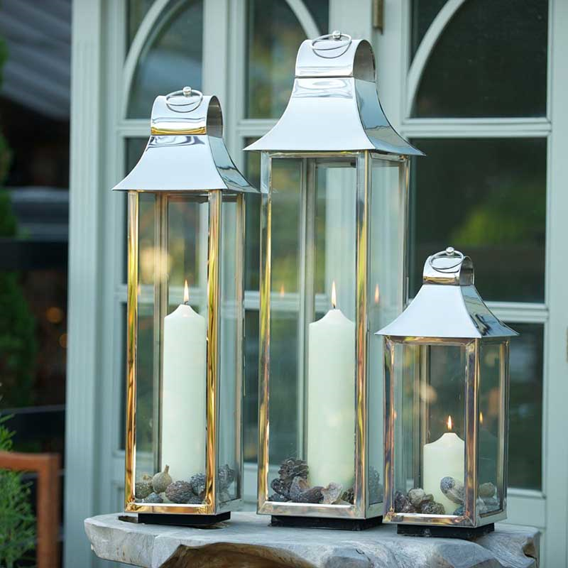 Tonto Lantern, H50cm, Clear/Silver-4