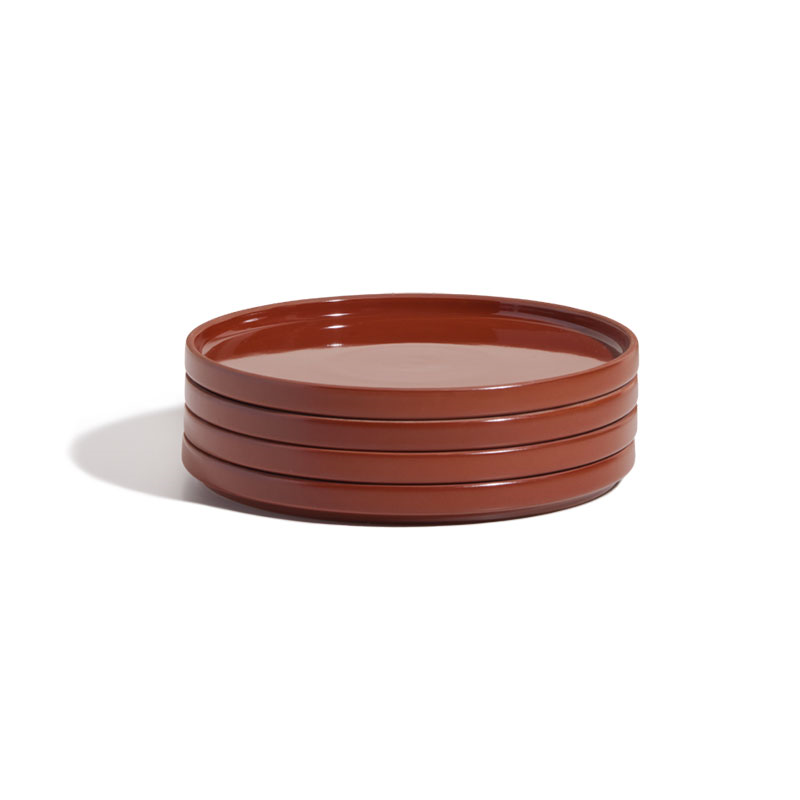 Set of 4 Salad Plates, 22cm, Terracotta-1