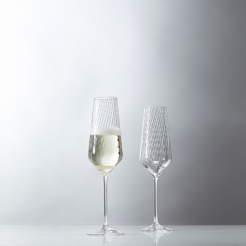 Vera Wang Swirl Set of 2 Champagne Flutes, 270ml, Clear-0