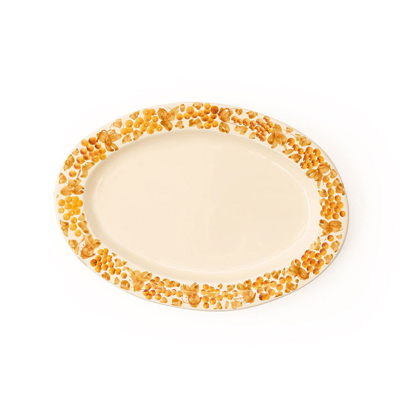 Vine Serving Platter, W42.5 x L30cm, Tan and Mustard-0