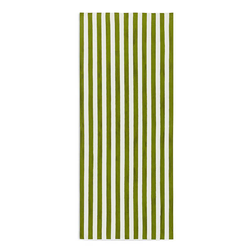 Stripe Linen Tablecloth, 250cm x 165cm, Avocado Green-0