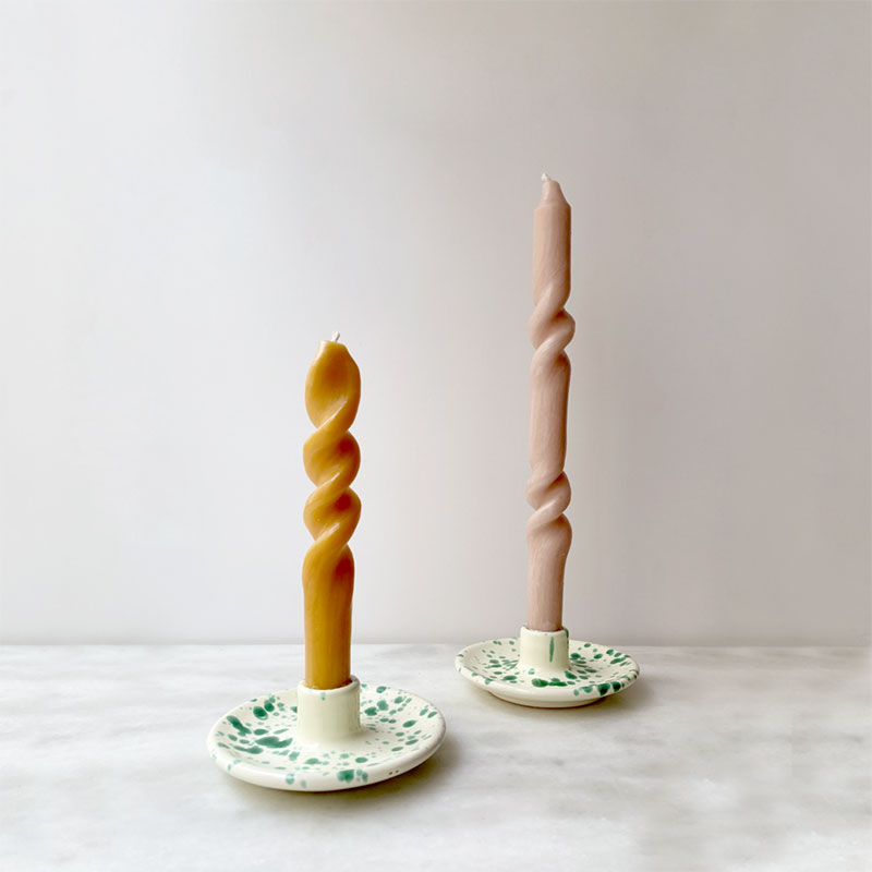 Splatter Candle Holder, Pistachio-1