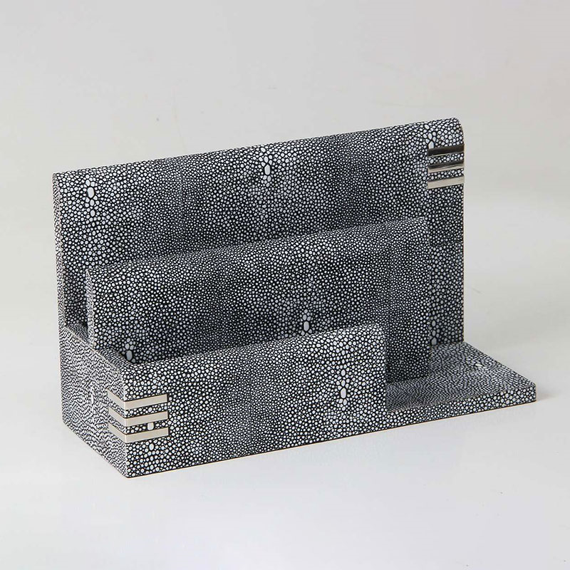 Chandler Letter Rack, 26 x 10 x 15cm, Charcoal Shagreen-3