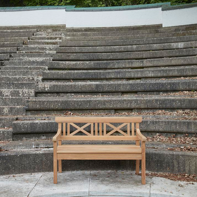 Drachmann Bench, W129 x D58 x H86cm, Teak-0