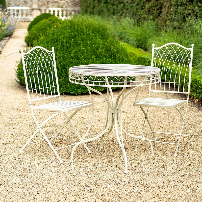 Hampton 3 Piece Bistro Set, Cream-0