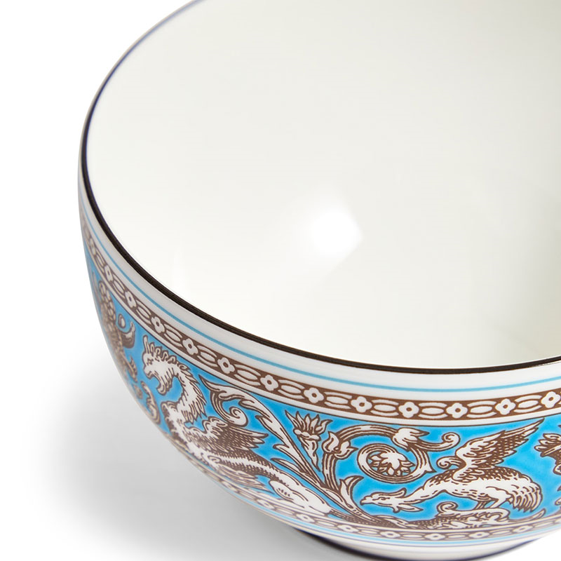 Florentine Rice Bowl, D10.5cm, Turquoise-1