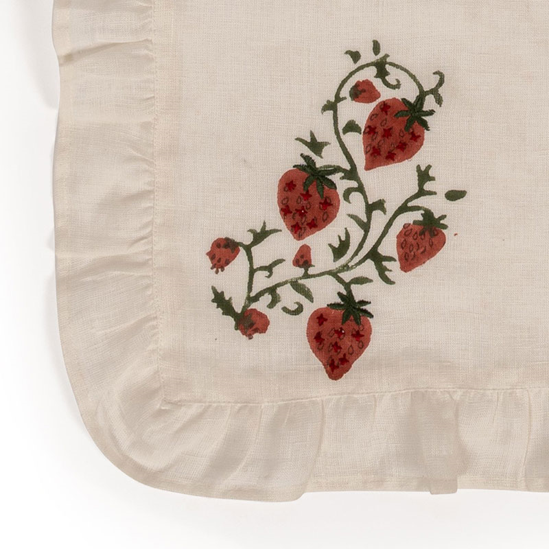 Fraises des Bois Set of 4 Napkins, 40 x 40cm, White-3