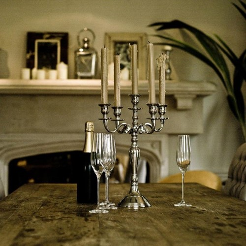 Classic 5 arm candelabra, 38cm, Aluminium And Nickel-2