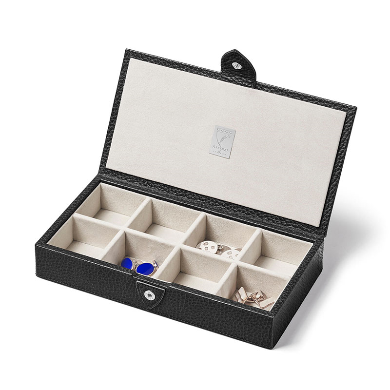 Cufflink Box, L11.5 x W21.5cm, Black Pebble-0