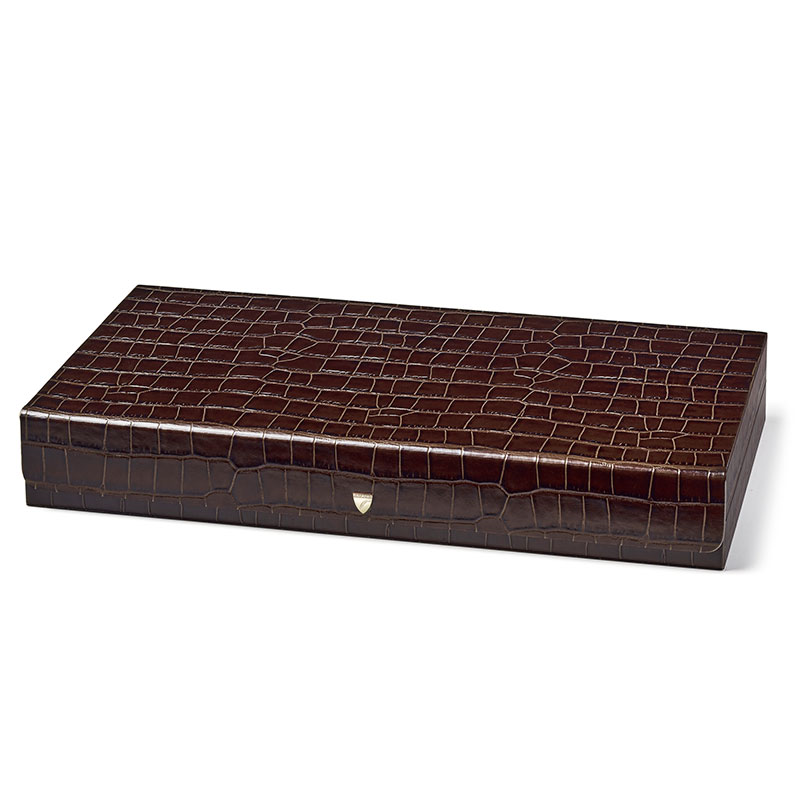 Backgammon Set, L45 x W30cm, Amazon Brown Croc-2