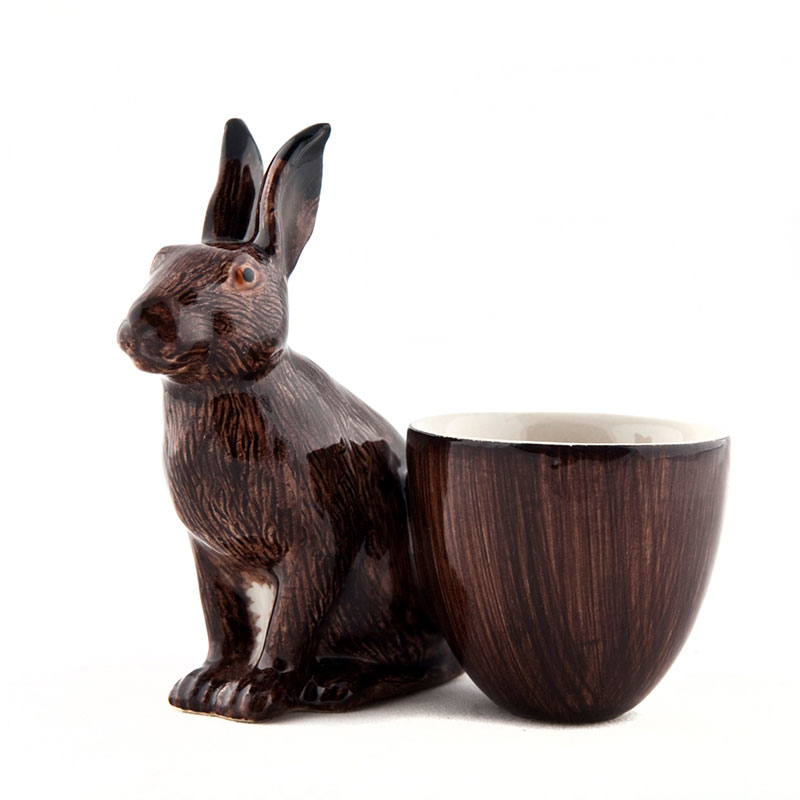 Hare Egg Cup, H9cm, Brown-1