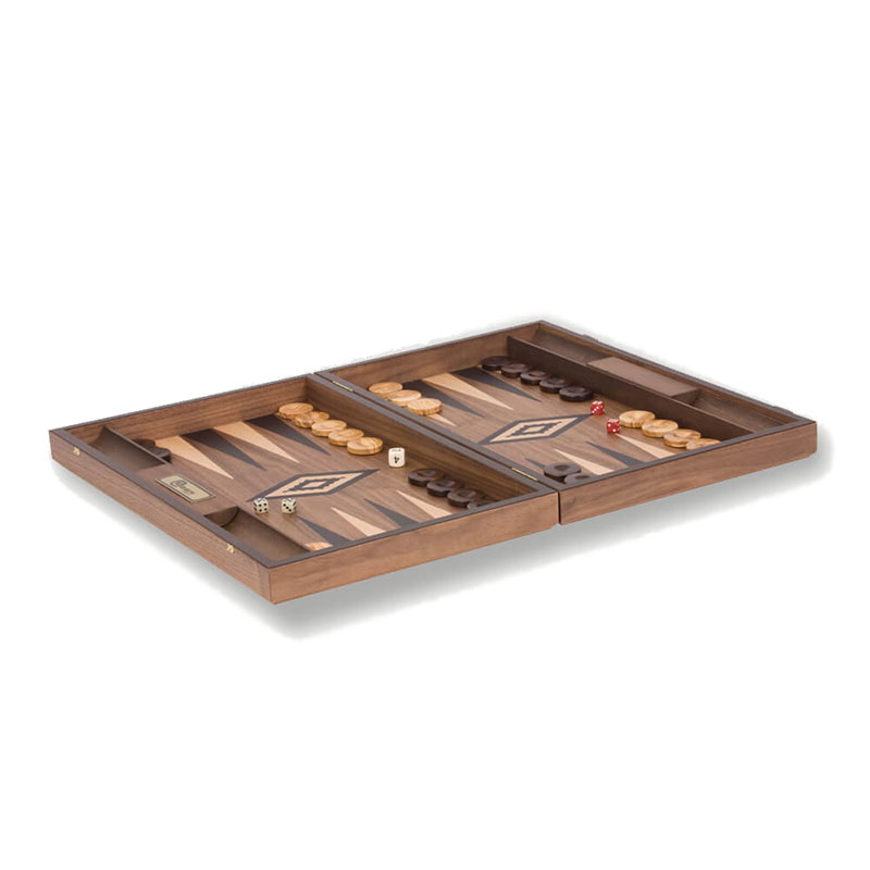 Uber Walnut Backgammon Set, Black-2